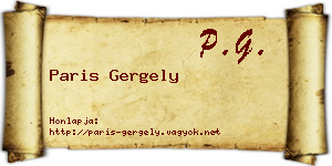 Paris Gergely névjegykártya